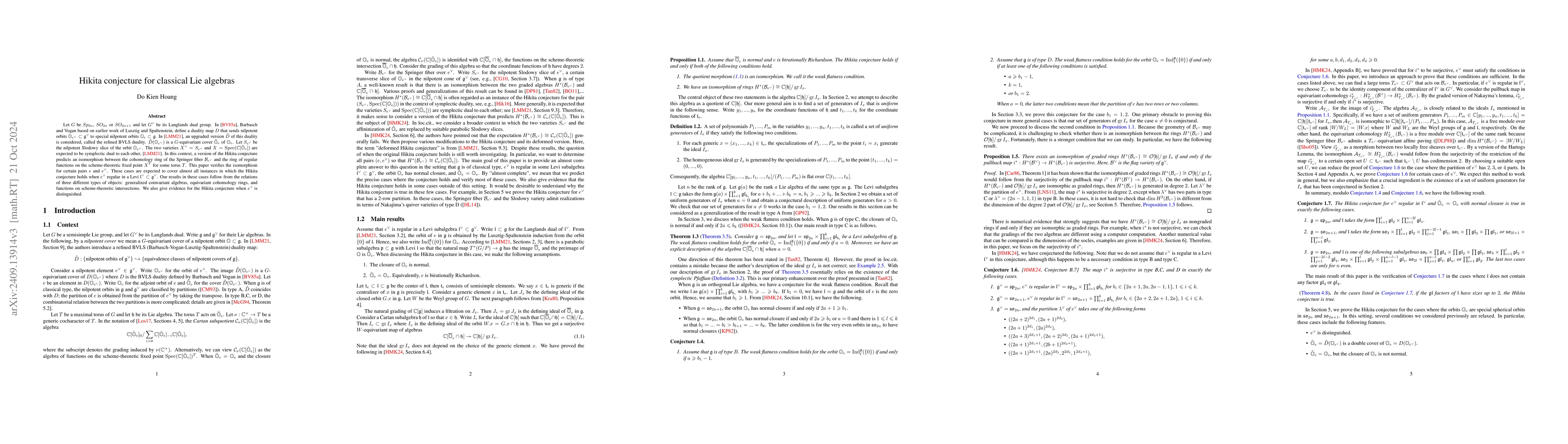 Thumbnail for Hikita conjecture for classical Lie algebras