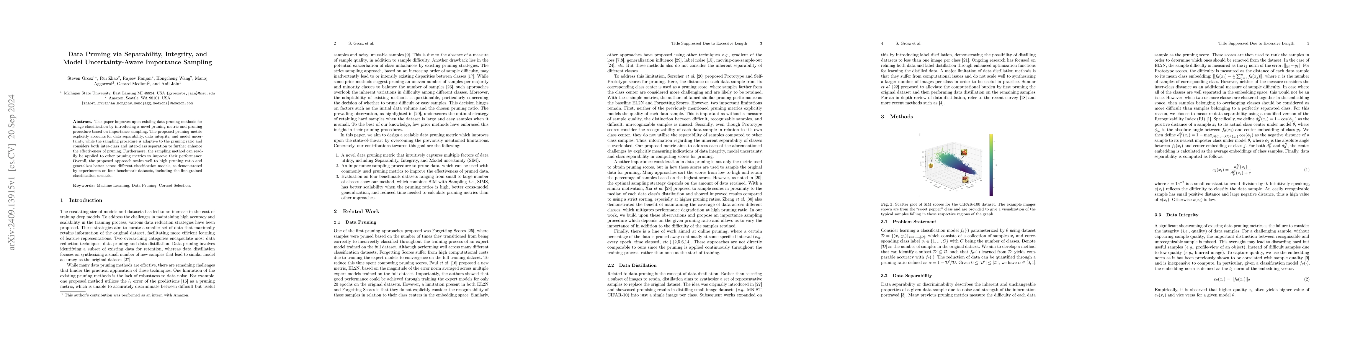 Thumbnail for Data Pruning via Separability, Integrity, and Model Uncertainty-Aware
  Importance Sampling