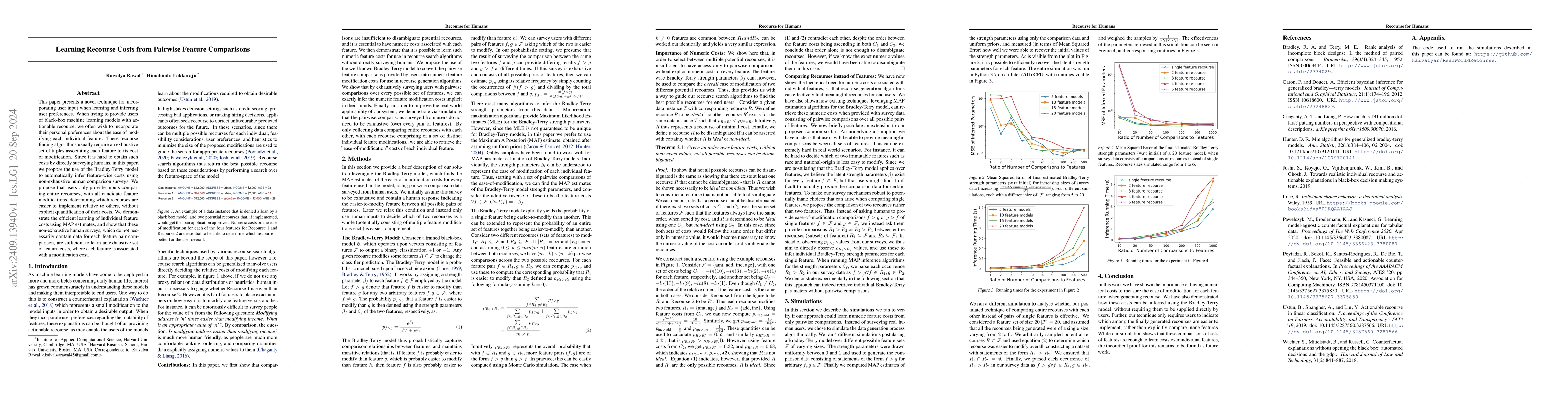 Thumbnail for Learning Recourse Costs from Pairwise Feature Comparisons