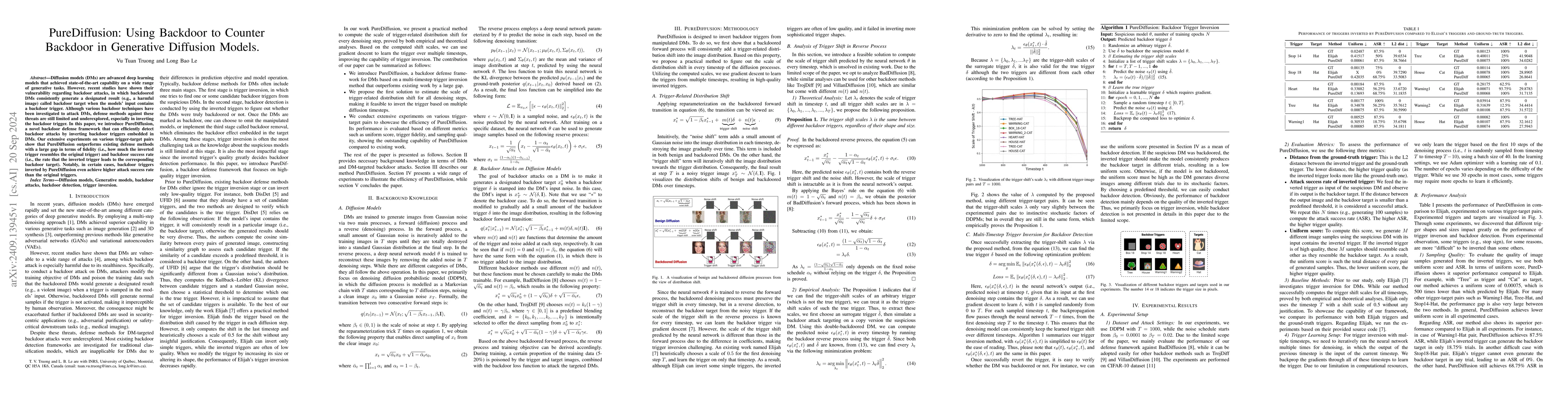Thumbnail for PureDiffusion: Using Backdoor to Counter Backdoor in Generative
  Diffusion Models