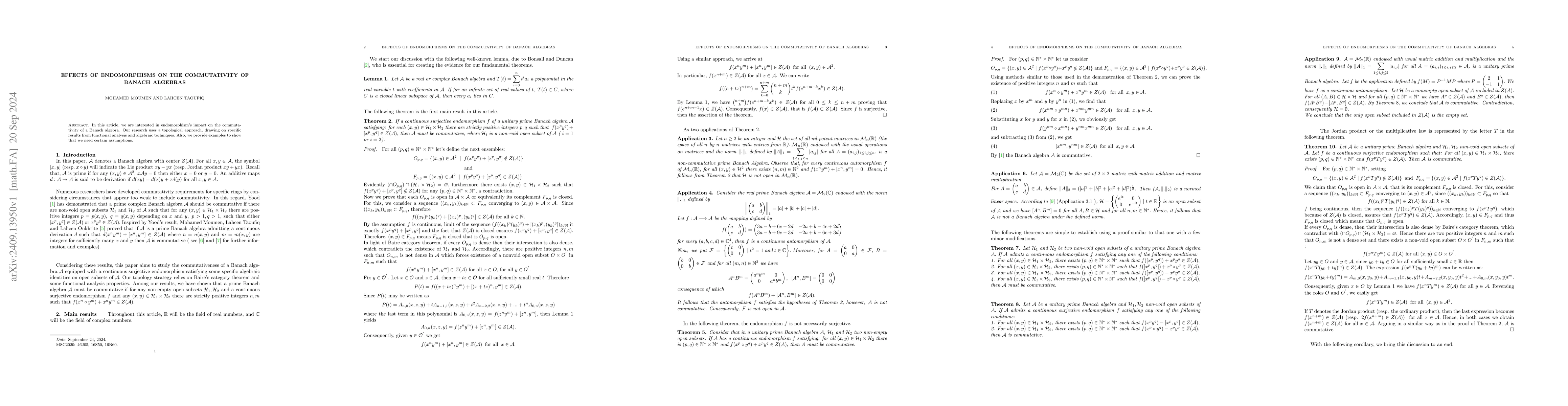 Thumbnail for Effects of endomorphisms on the commutativity of banach algebras