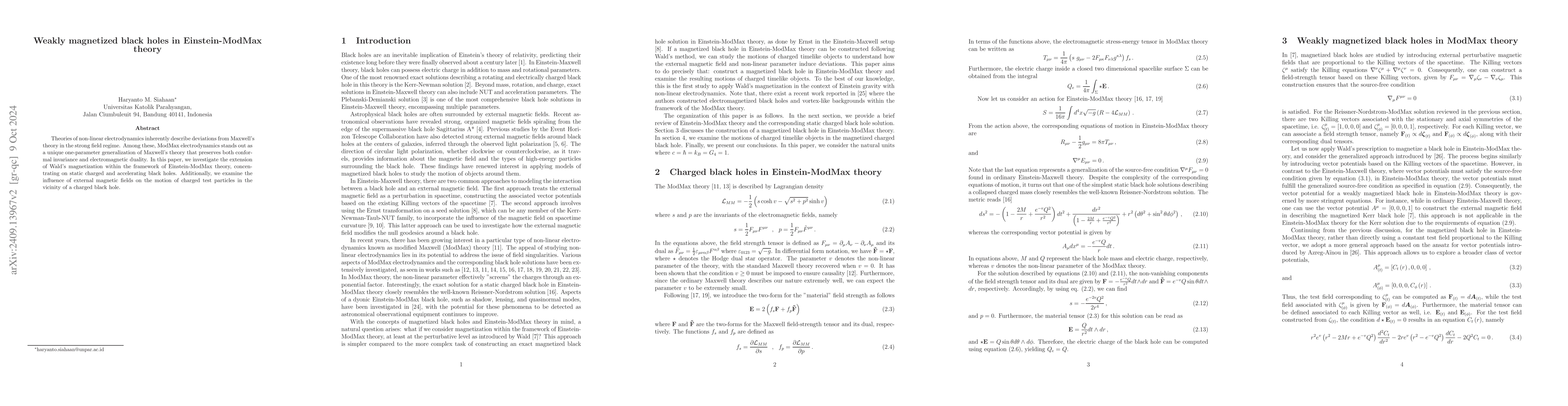 Thumbnail for Weakly magnetized black holes in Einstein-ModMax theory