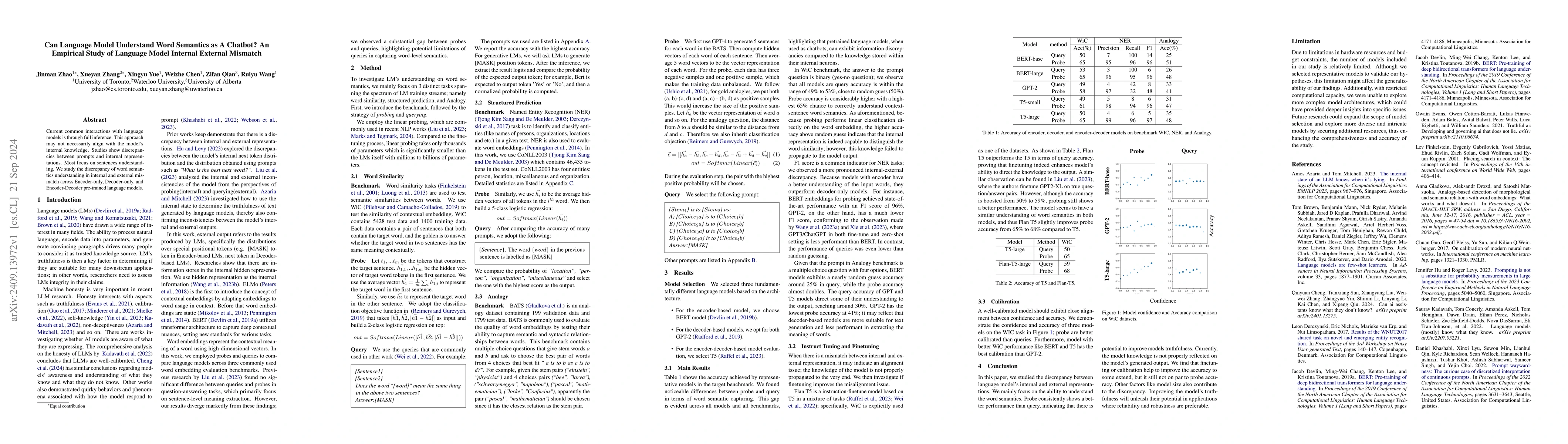 Thumbnail for Can Language Model Understand Word Semantics as A Chatbot? An Empirical
  Study of Language Model Internal External Mismatch