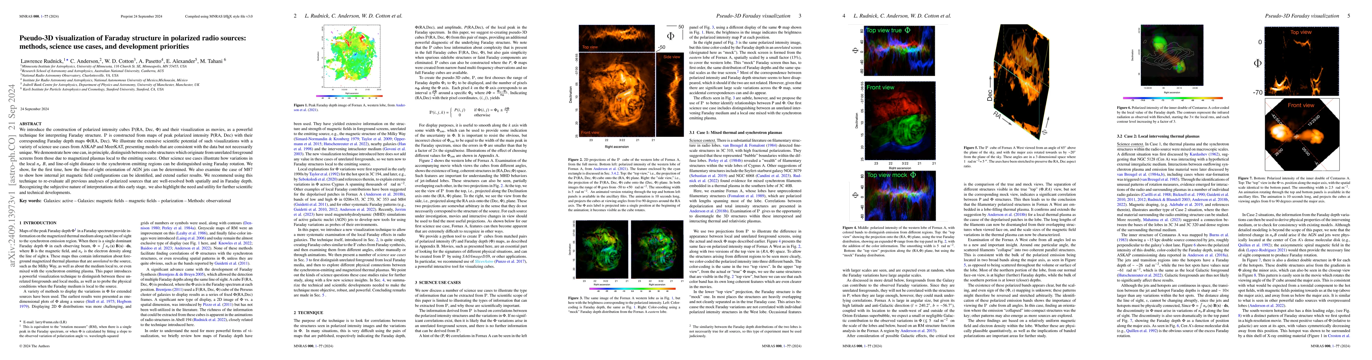 Thumbnail for Pseudo-3D visualization of Faraday structure in polarized radio sources:
  methods, science use cases, and development priorities