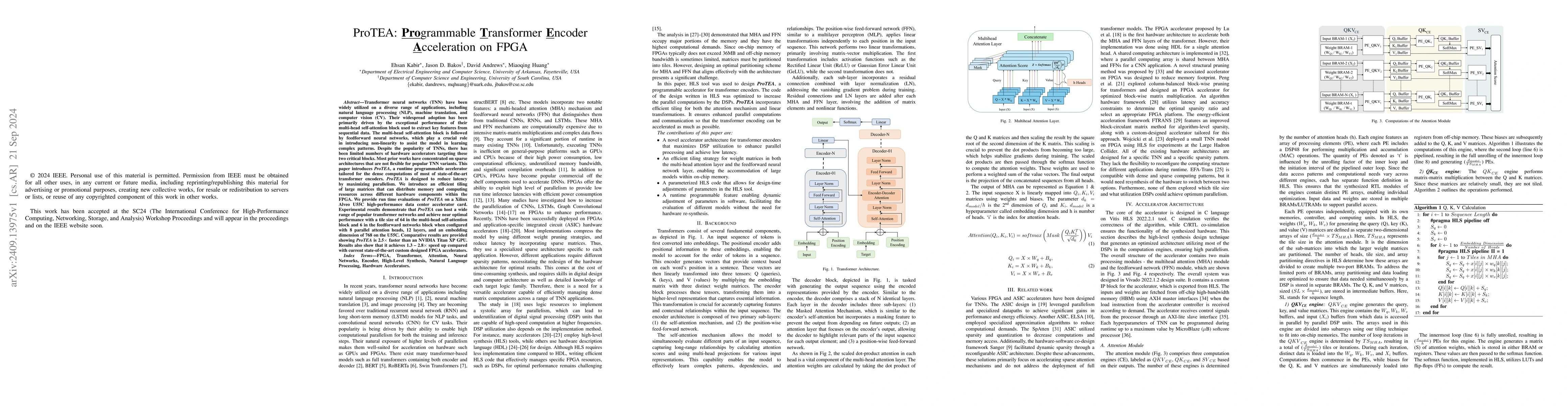 Thumbnail for ProTEA: Programmable Transformer Encoder Acceleration on FPGA