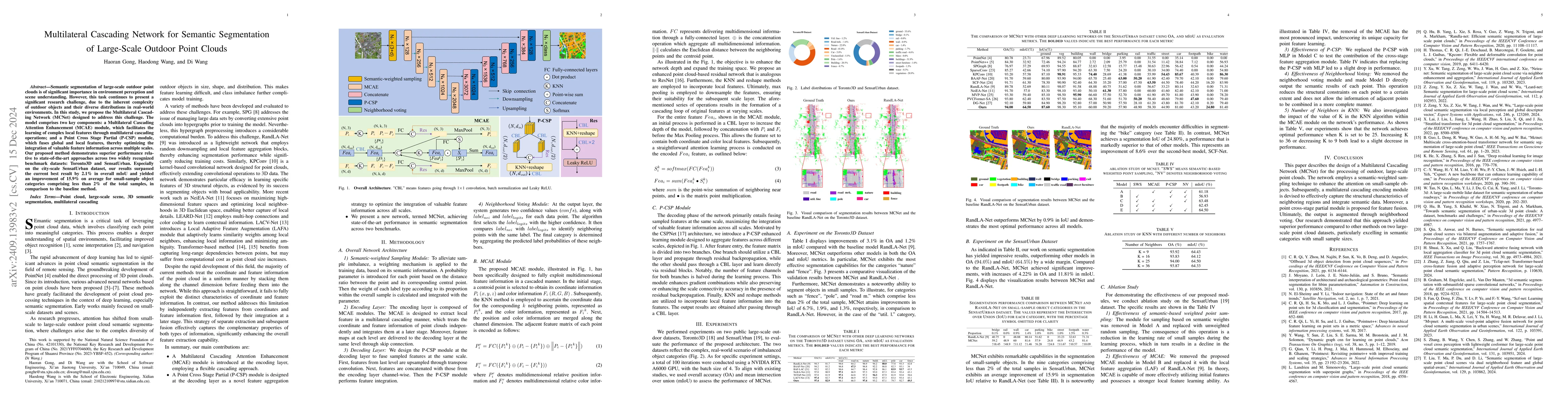 Thumbnail for Enhanced Semantic Segmentation for Large-Scale and Imbalanced Point
  Clouds