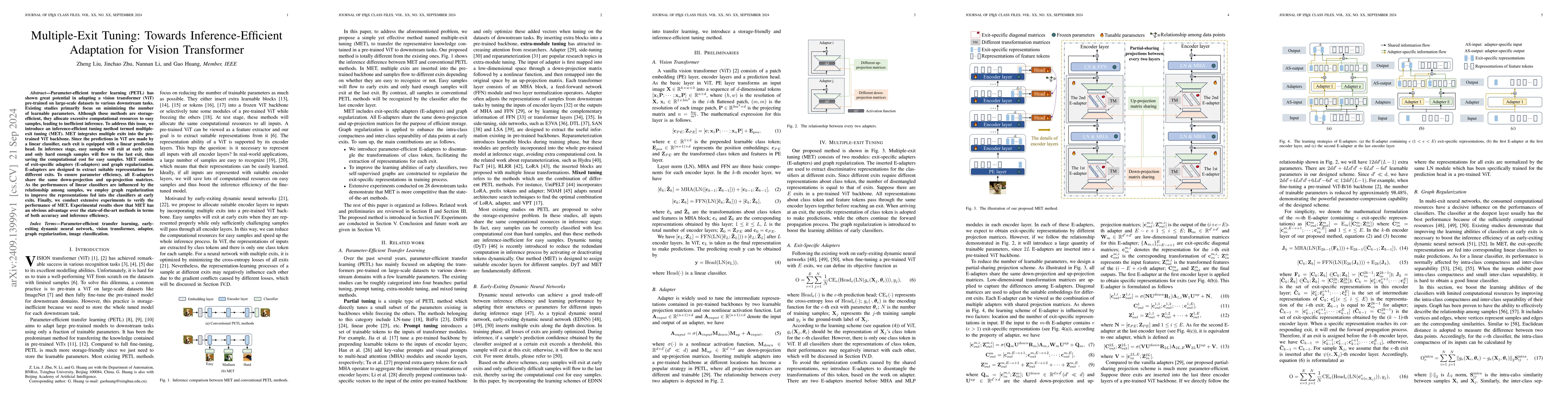 Thumbnail for Multiple-Exit Tuning: Towards Inference-Efficient Adaptation for Vision
  Transformer