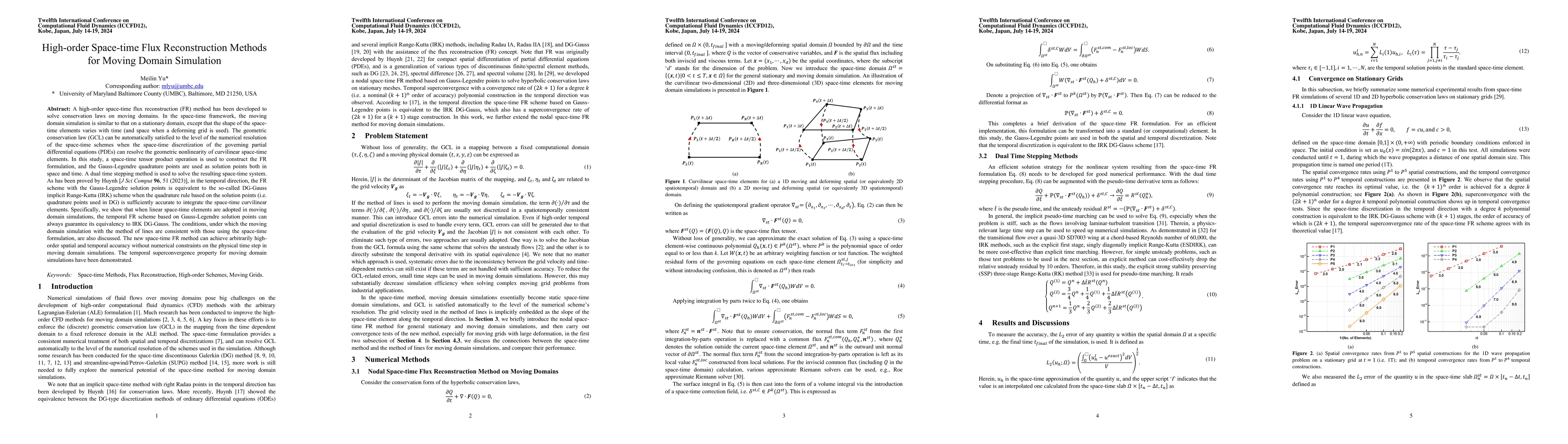Thumbnail for High-order Space-time Flux Reconstruction Methods for Moving Domain
  Simulation