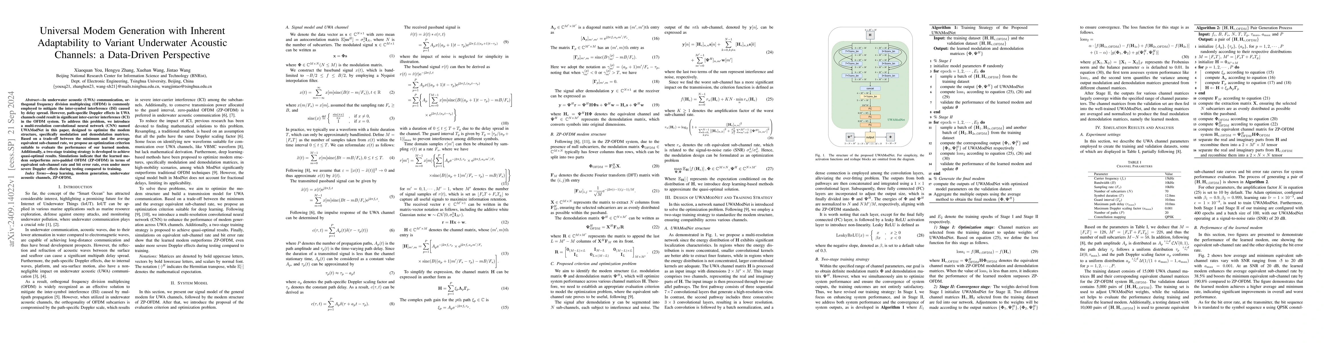 Thumbnail for Universal Modem Generation with Inherent Adaptability to Variant
  Underwater Acoustic Channels: a Data-Driven Perspective