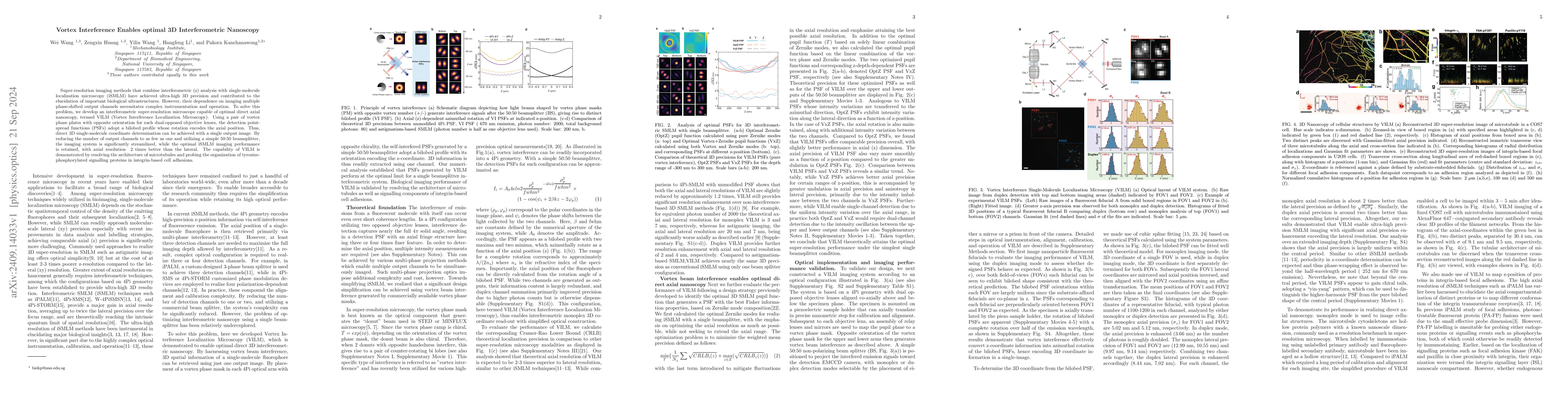 Thumbnail for Vortex Interference Enables optimal 3D Interferometric Nanoscopy