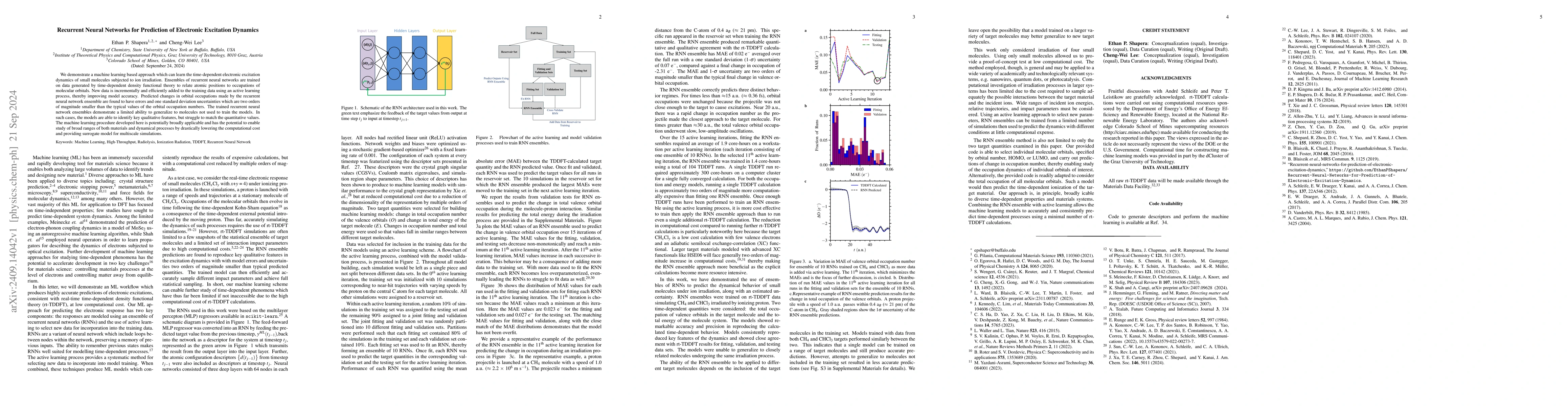 Thumbnail for Recurrent Neural Networks for Prediction of Electronic Excitation
  Dynamics