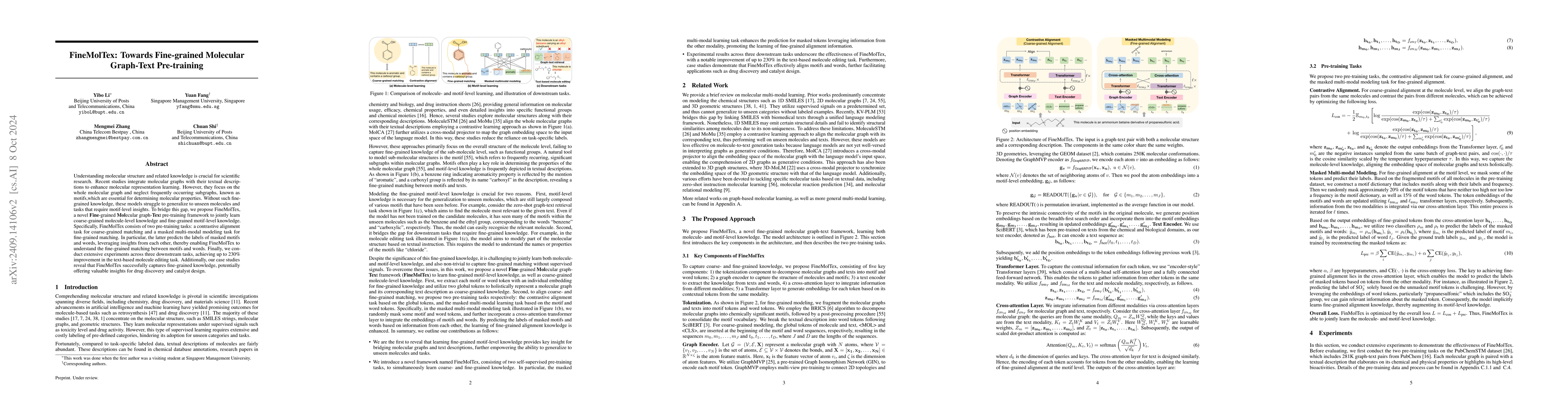 Thumbnail for FineMolTex: Towards Fine-grained Molecular Graph-Text Pre-training