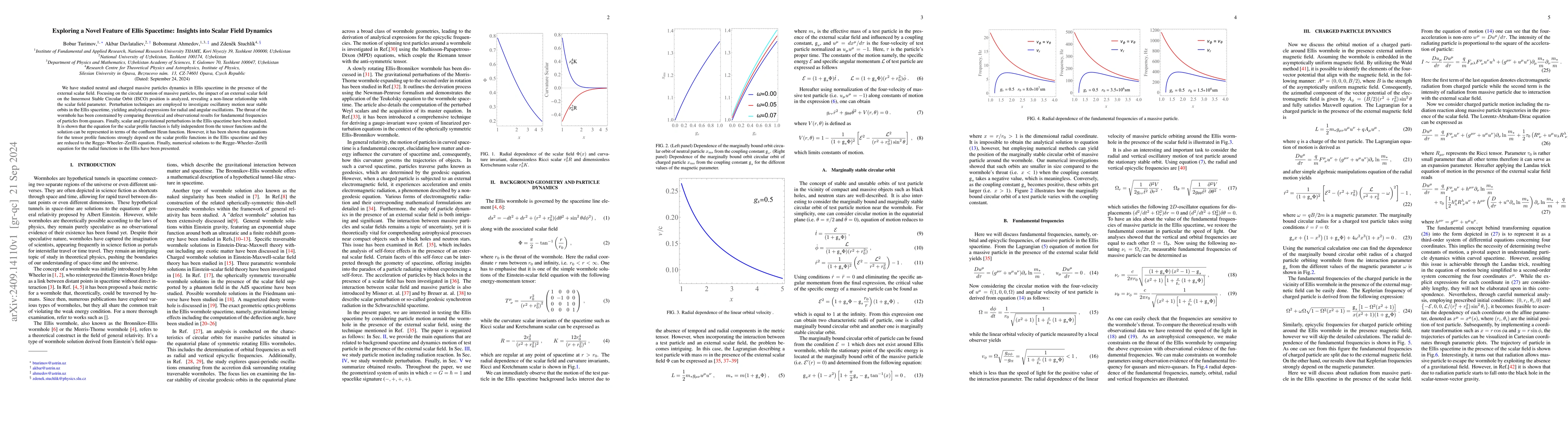 Thumbnail for Exploring a Novel Feature of Ellis Spacetime: Insights into Scalar Field
  Dynamics