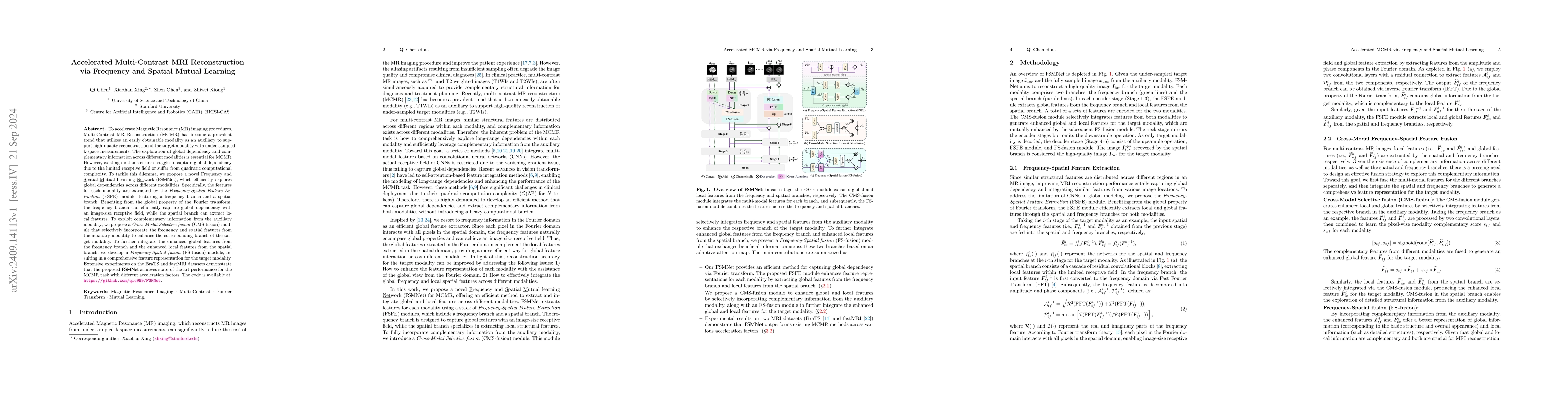 Thumbnail for Accelerated Multi-Contrast MRI Reconstruction via Frequency and Spatial
  Mutual Learning