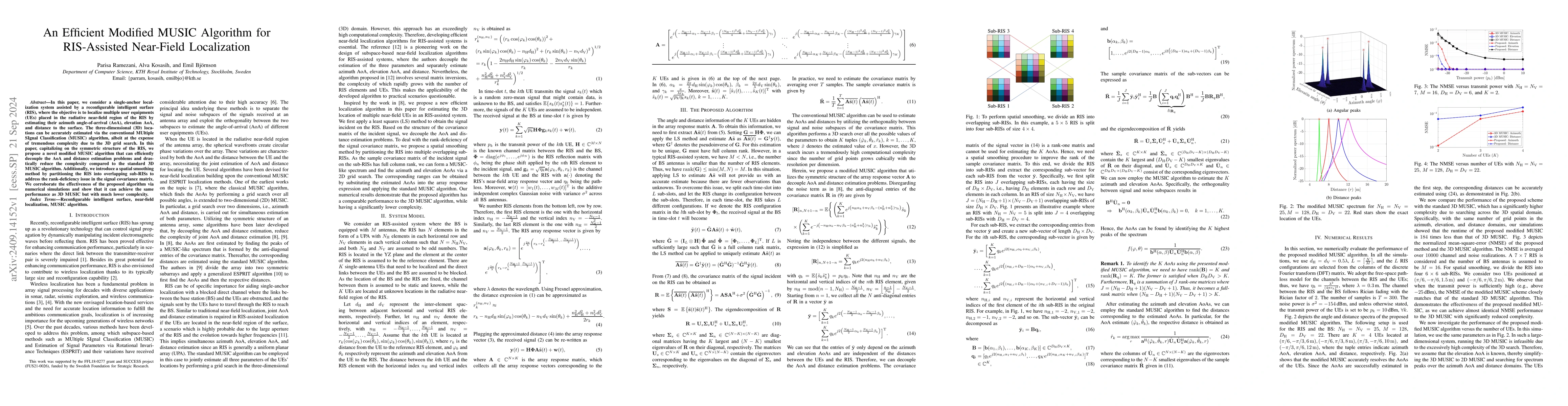 Thumbnail for An Efficient Modified MUSIC Algorithm for RIS-Assisted Near-Field
  Localization