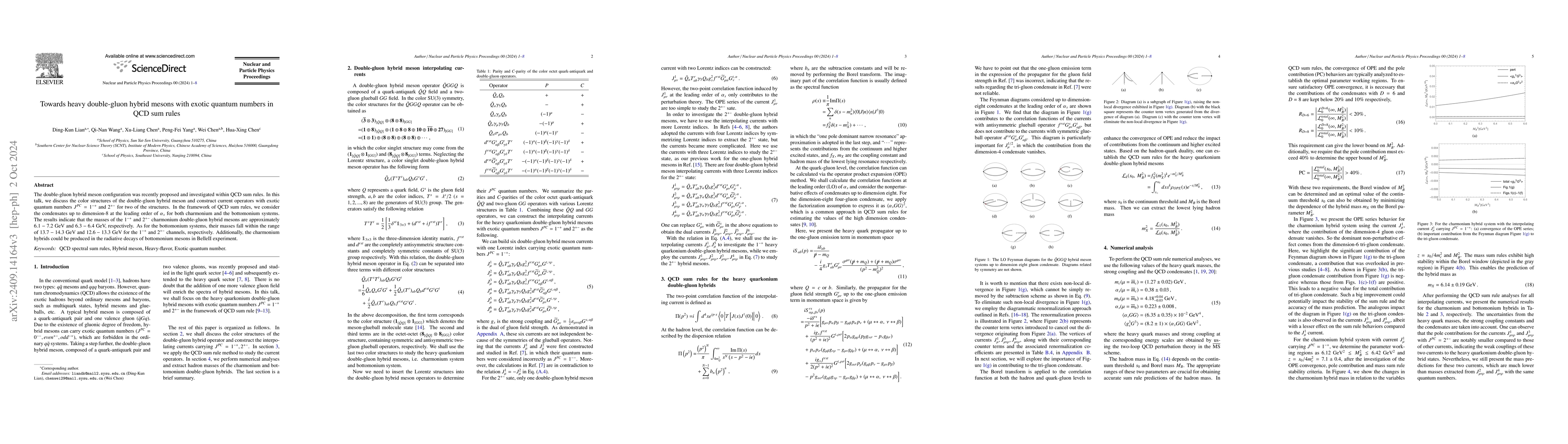 Thumbnail for Towards heavy double-gluon hybrid mesons with exotic quantum numbers in
  QCD sum rules