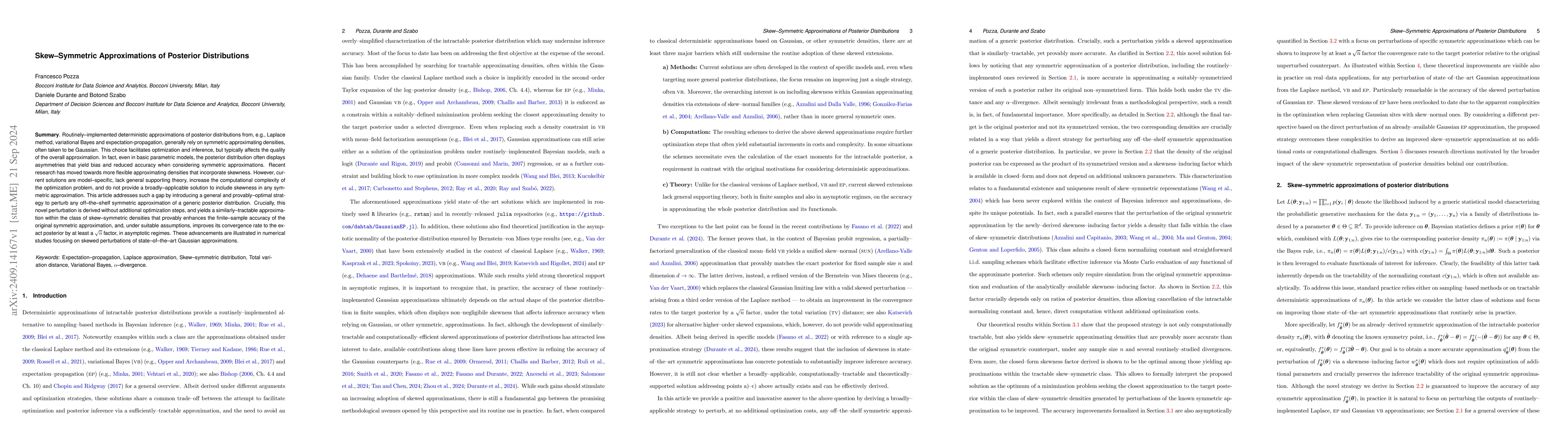 Thumbnail for Skew-symmetric approximations of posterior distributions