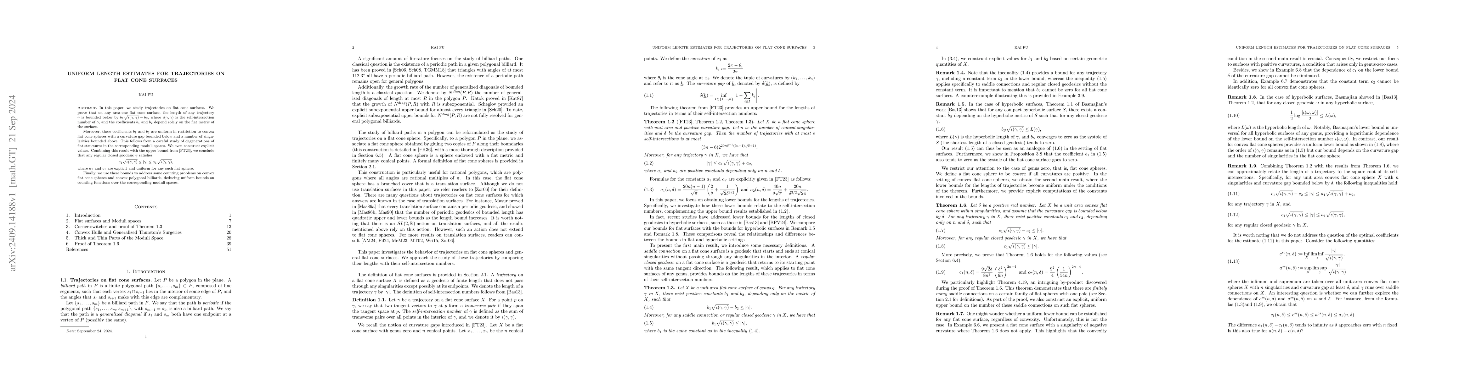 Thumbnail for Uniform Length Estimates for Trajectories on Flat Cone Surfaces