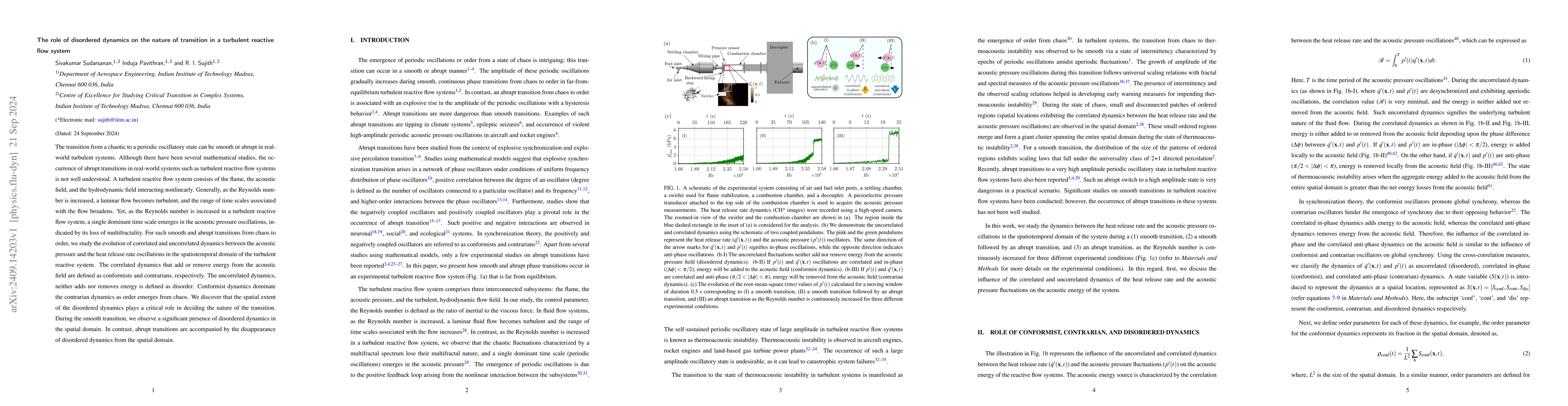 Thumbnail for The role of disordered dynamics on the nature of transition in a
  turbulent reactive flow system