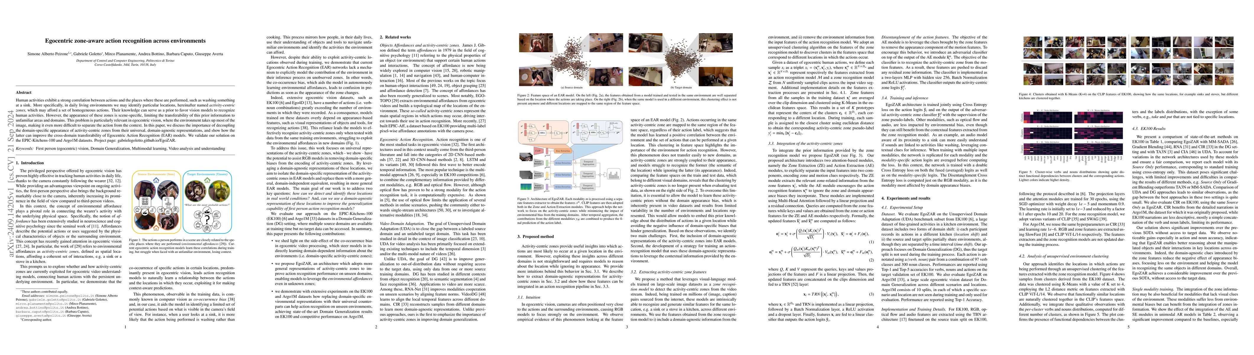 Thumbnail for Egocentric zone-aware action recognition across environments