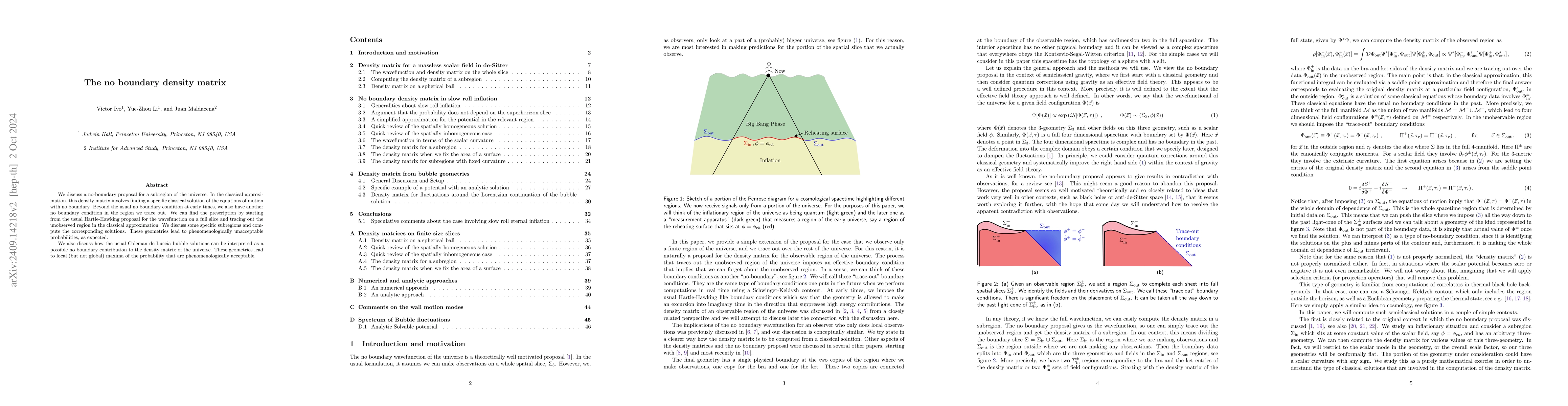 Thumbnail for The no boundary density matrix
