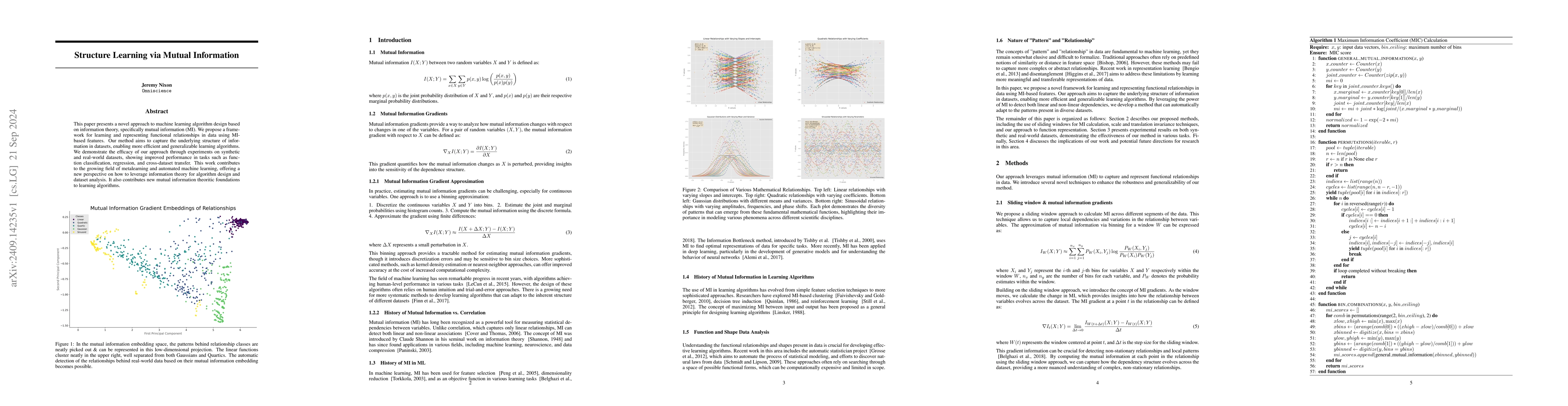 Thumbnail for Structure Learning via Mutual Information