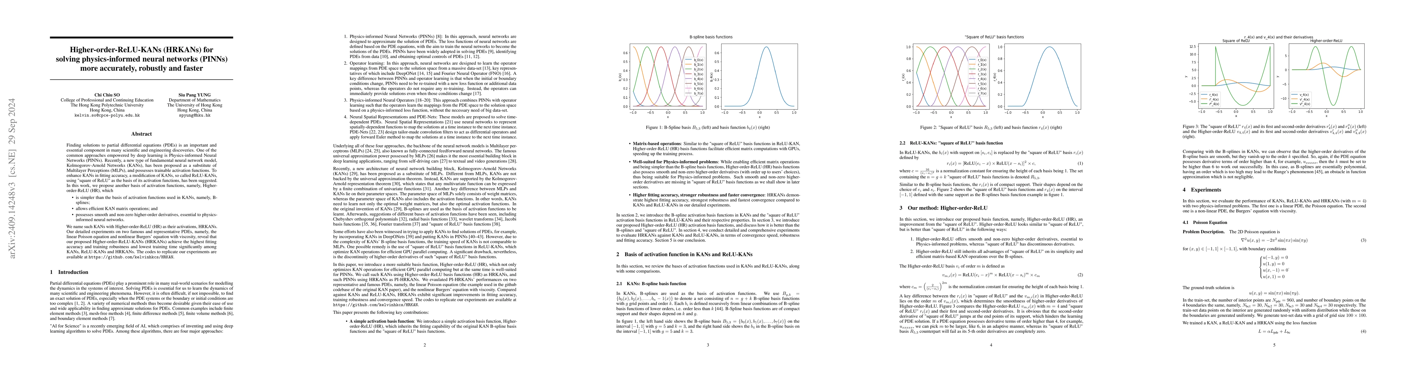 Thumbnail for Higher-order-ReLU-KANs (HRKANs) for solving physics-informed neural
  networks (PINNs) more accurately, robustly and faster