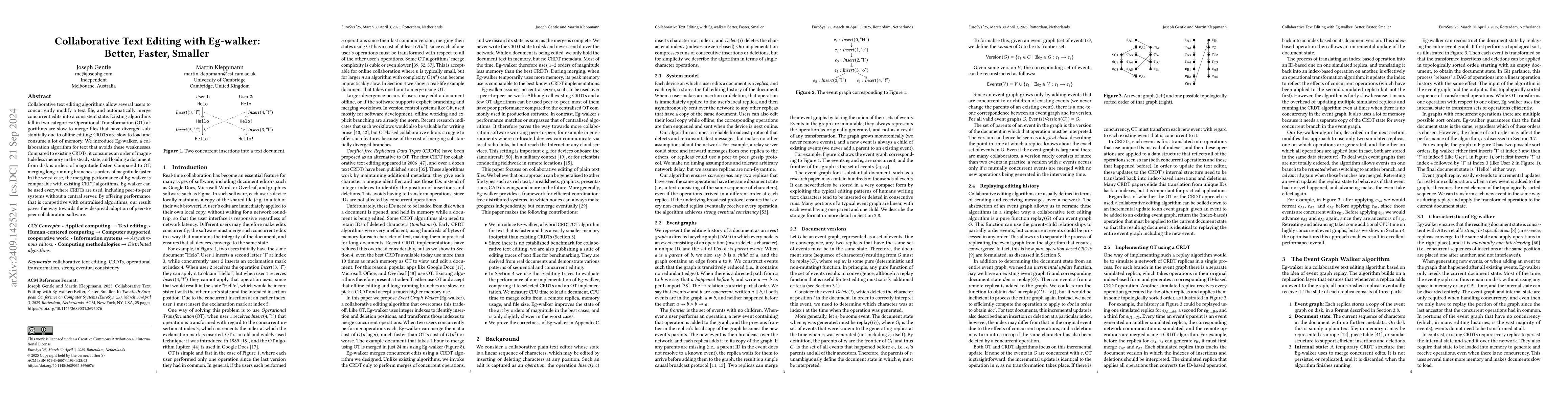 Thumbnail for Collaborative Text Editing with Eg-walker: Better, Faster, Smaller