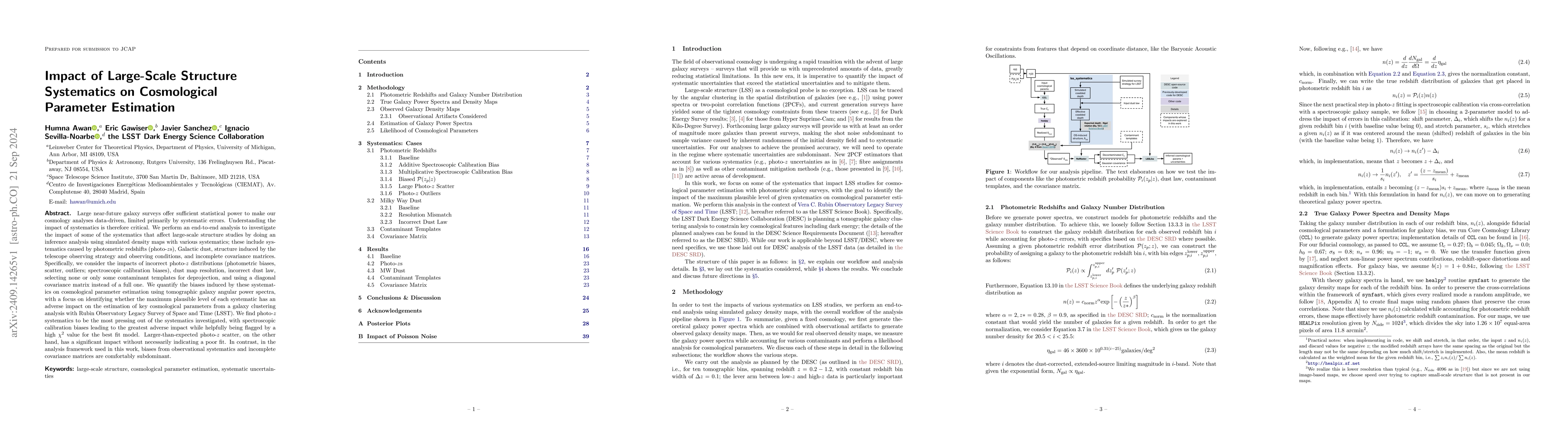 Thumbnail for Impact of Large-Scale Structure Systematics on Cosmological Parameter
  Estimation
