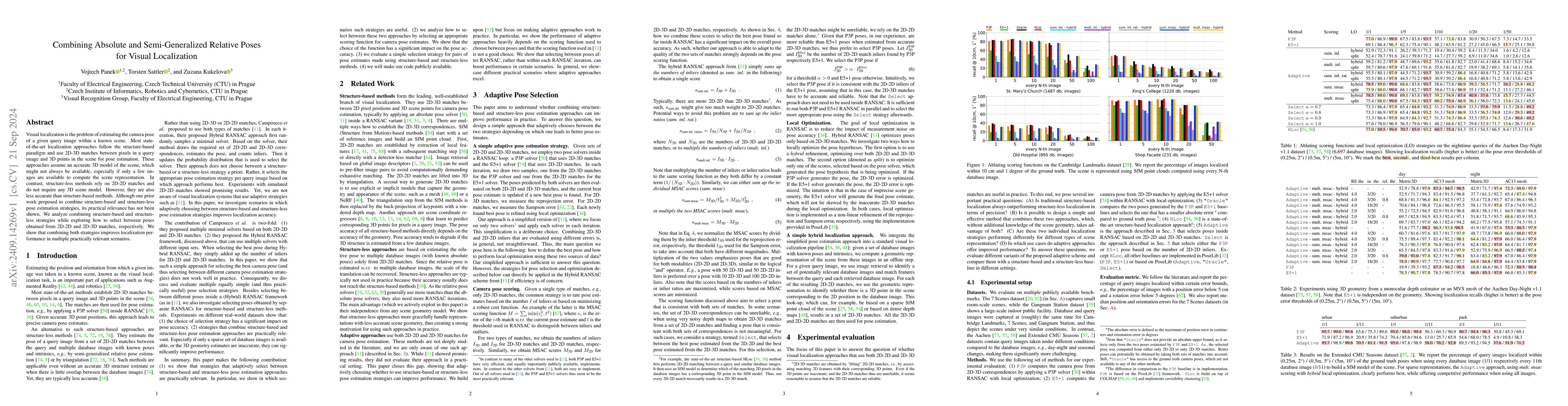 Thumbnail for Combining Absolute and Semi-Generalized Relative Poses for Visual
  Localization