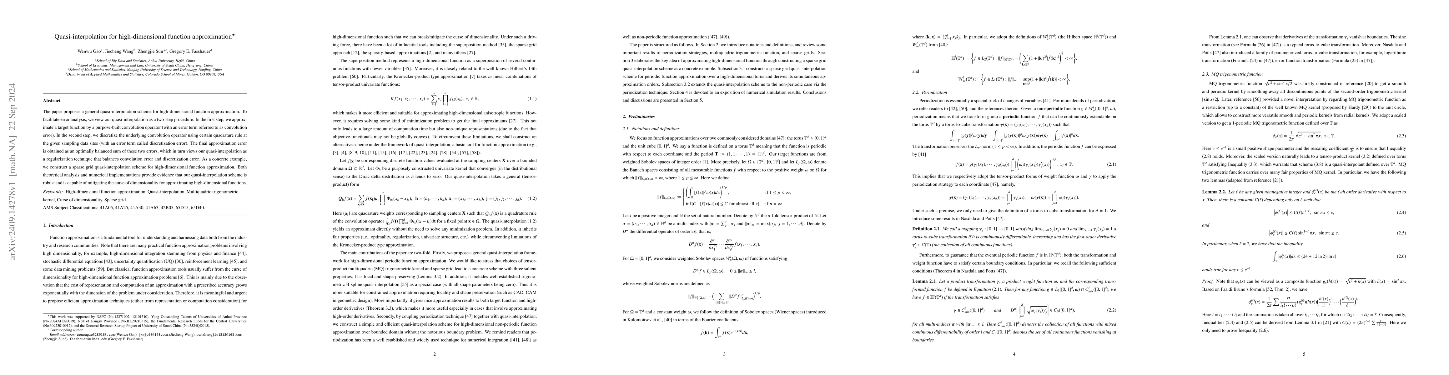 Thumbnail for Quasi-interpolation for high-dimensional function approximation