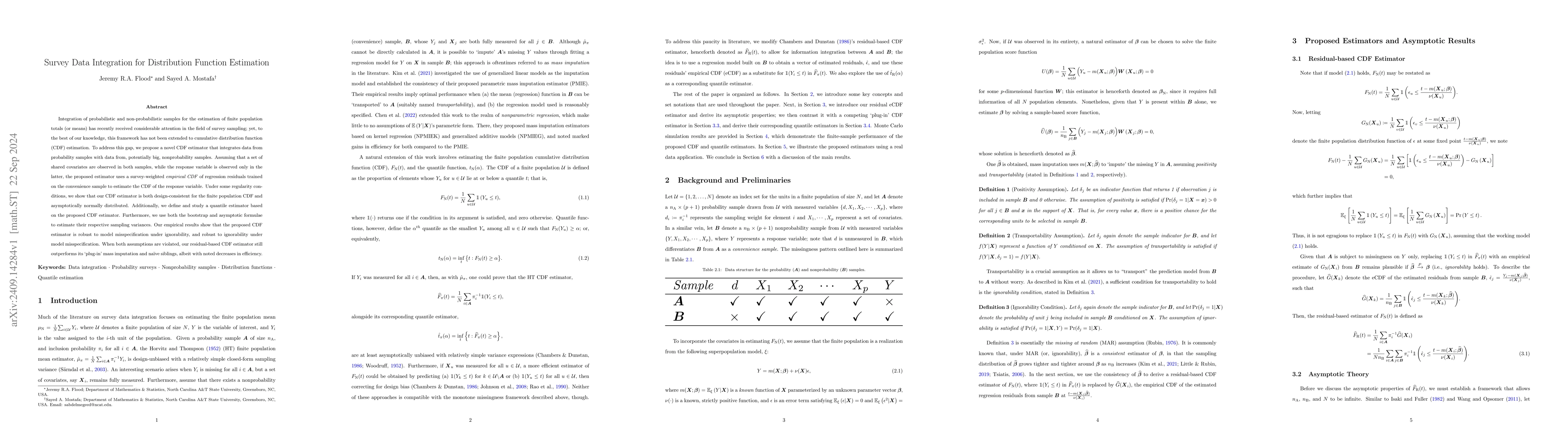 Thumbnail for Survey Data Integration for Distribution Function Estimation