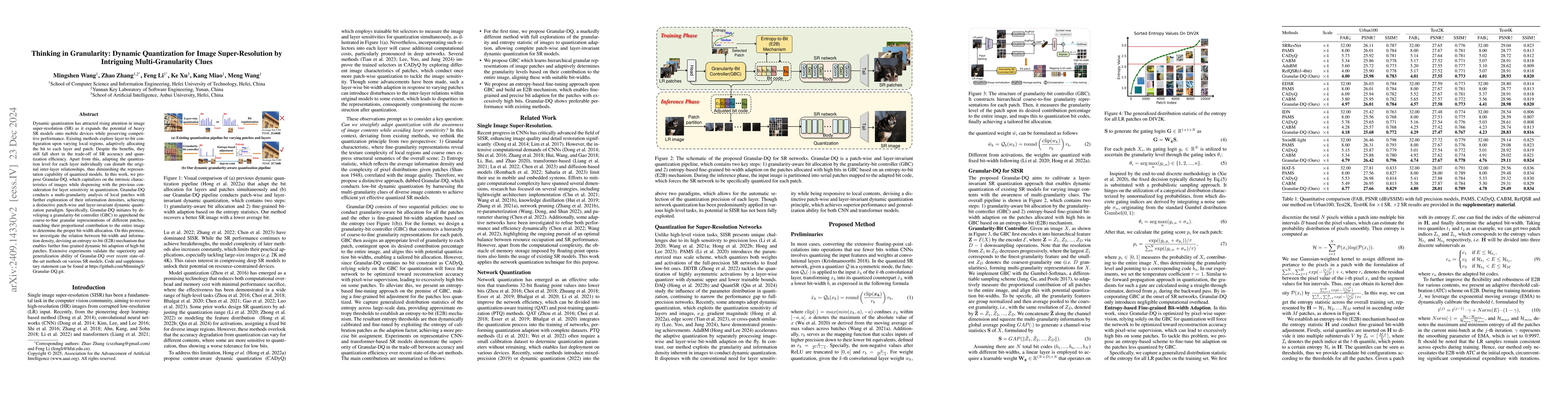 Thumbnail for Thinking in Granularity: Dynamic Quantization for Image Super-Resolution
  by Intriguing Multi-Granularity Clues