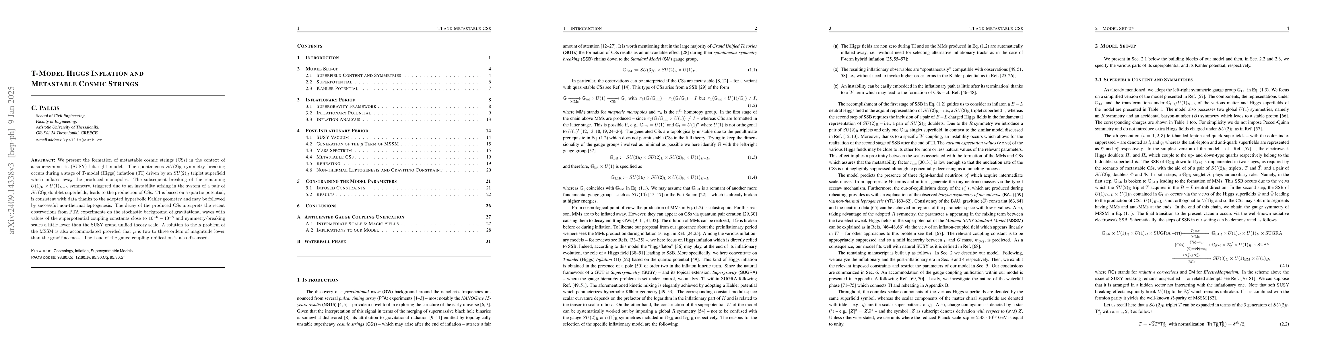 Thumbnail for T-Model Higgs Inflation and Metastable Cosmic Strings