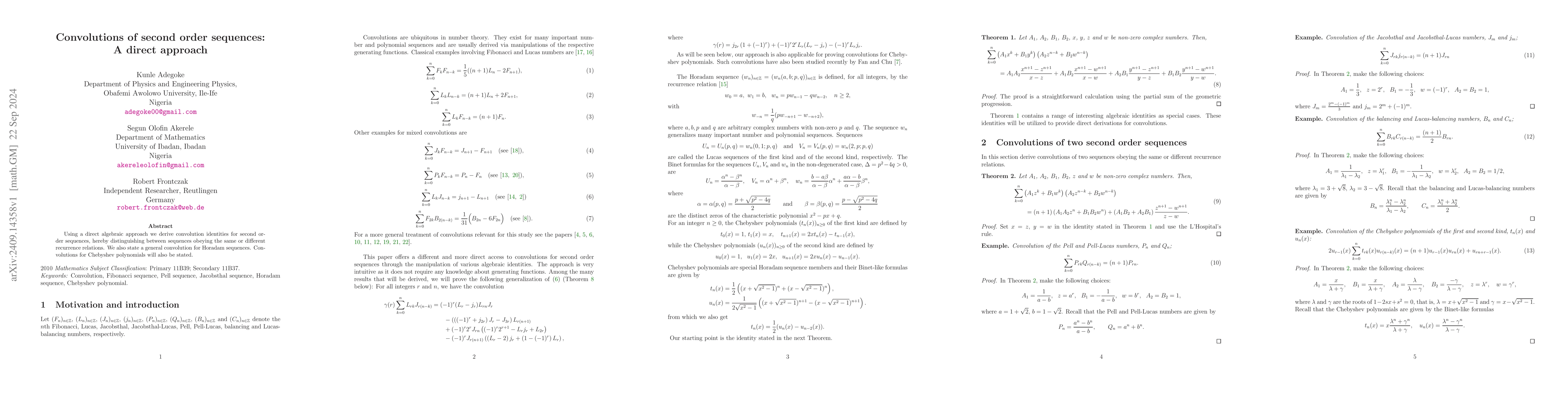 Thumbnail for Convolutions of second order sequences: A direct approach