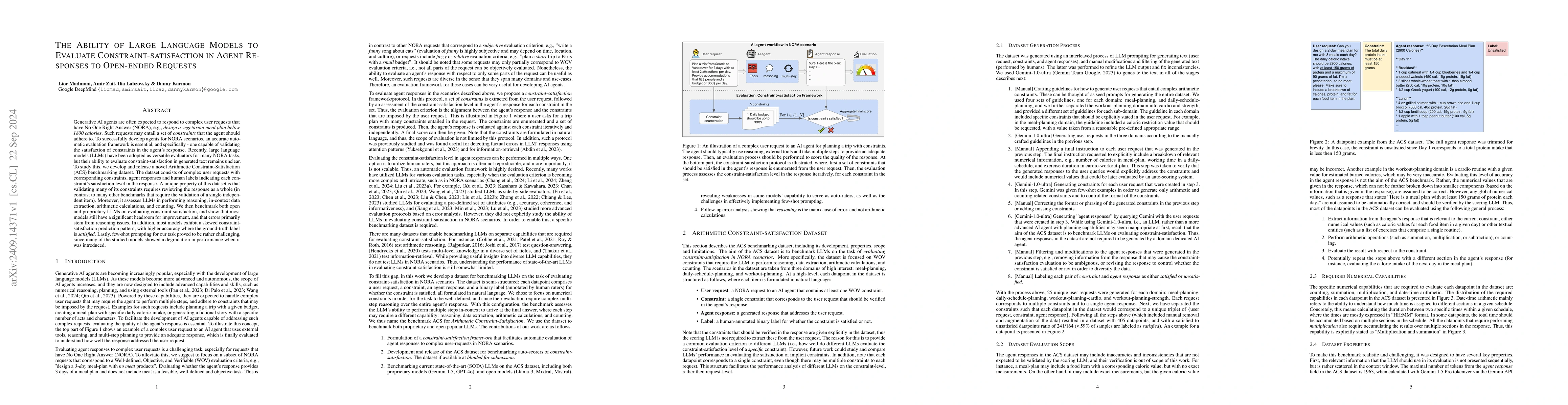 Thumbnail for The Ability of Large Language Models to Evaluate Constraint-satisfaction
  in Agent Responses to Open-ended Requests