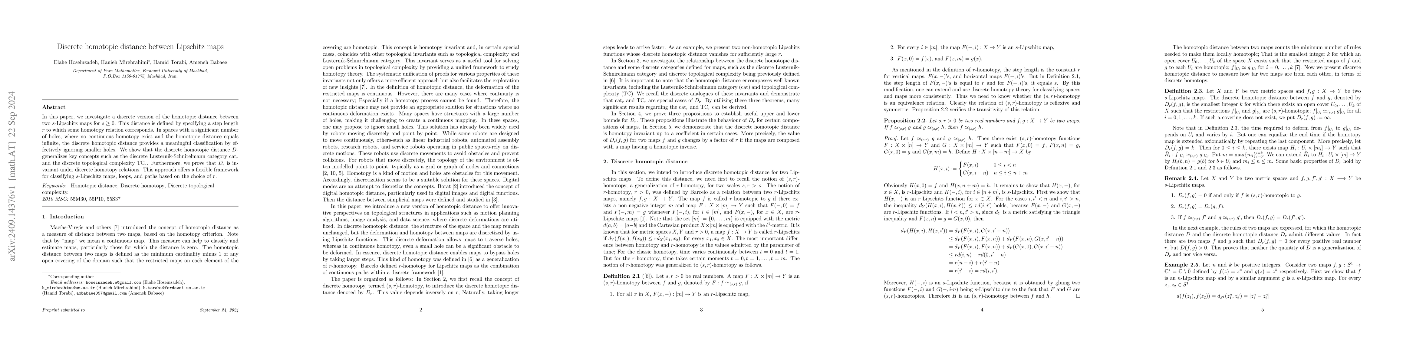 Thumbnail for Discrete homotopic distance between Lipschitz maps