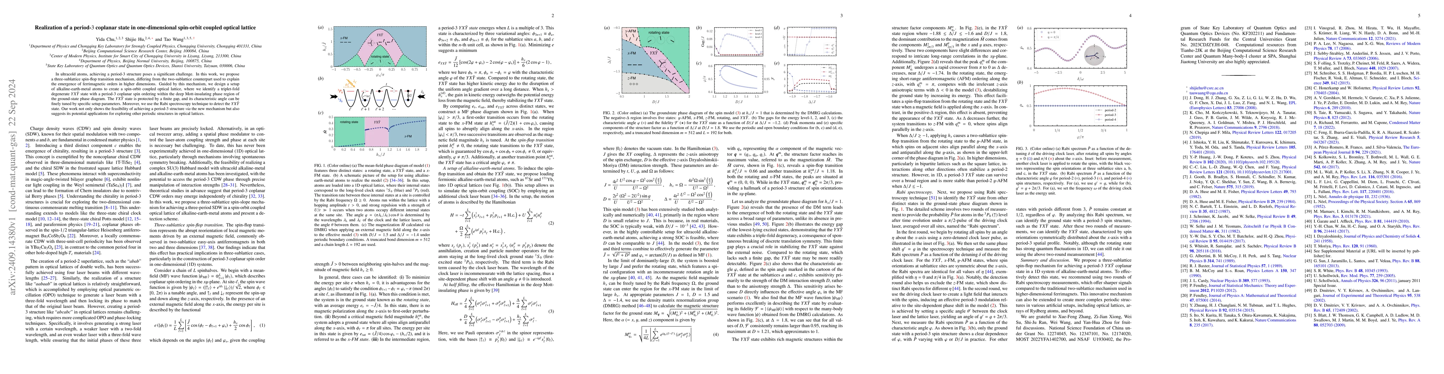 Thumbnail for Realization of a period-3 coplanar state in one-dimensional spin-orbit
  coupled optical lattice