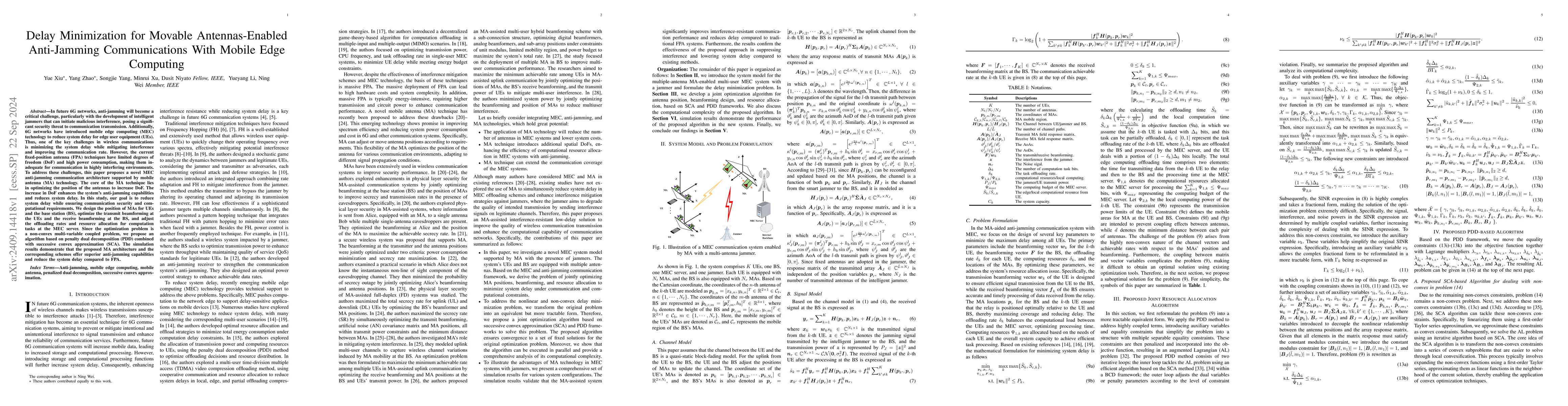 Thumbnail for Delay Minimization for Movable Antennas-Enabled Anti-Jamming
  Communications With Mobile Edge Computing