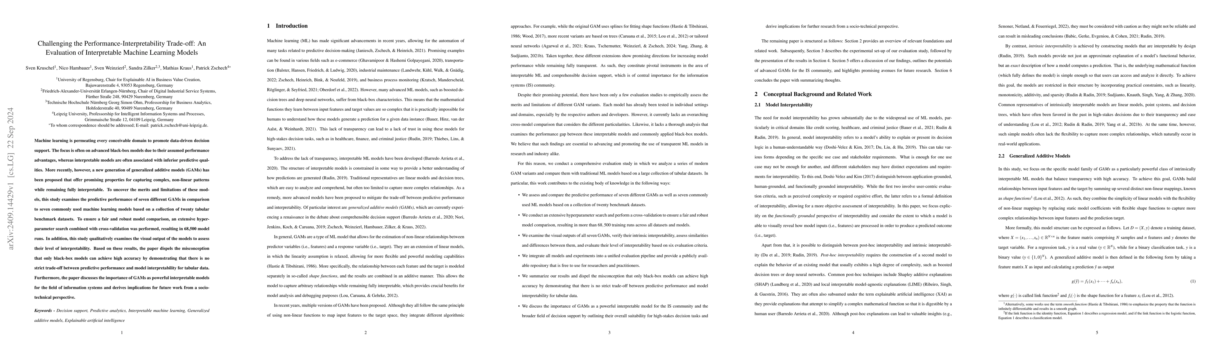 Thumbnail for Challenging the Performance-Interpretability Trade-off: An Evaluation of
  Interpretable Machine Learning Models