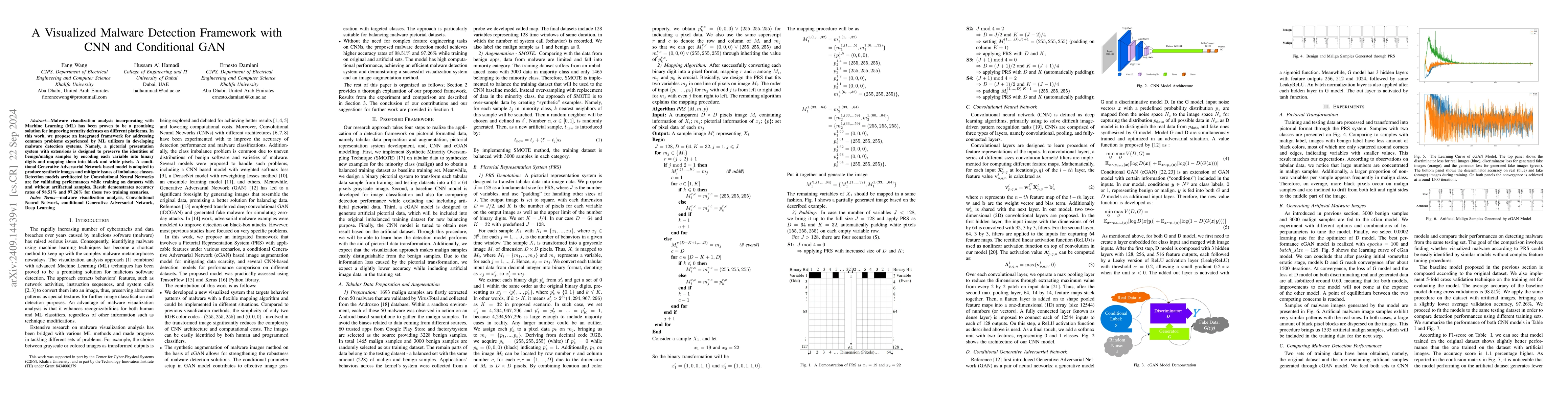 Thumbnail for A Visualized Malware Detection Framework with CNN and Conditional GAN