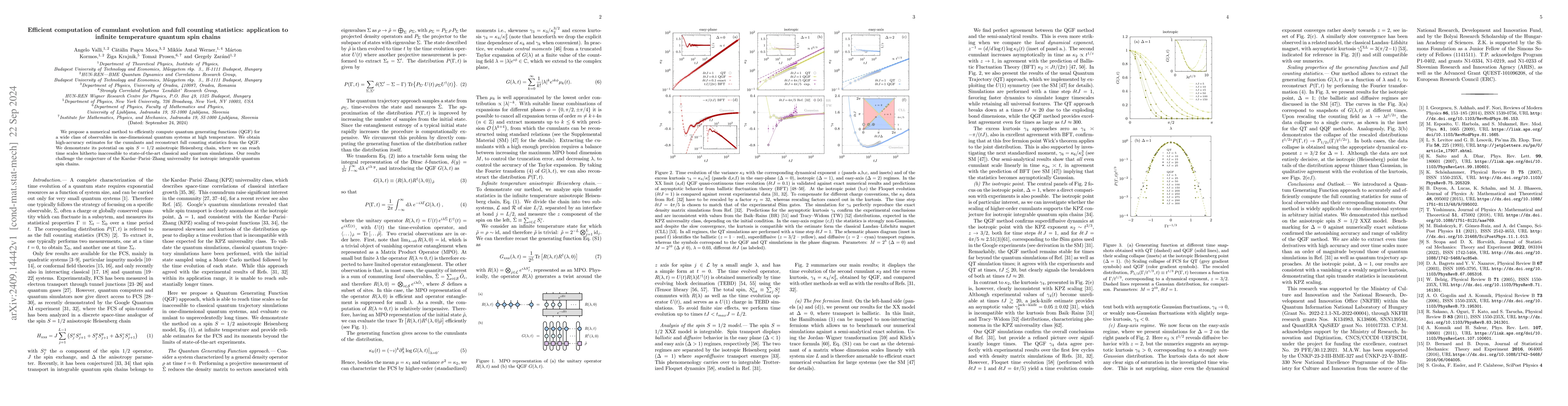 Thumbnail for Efficient computation of cumulant evolution and full counting
  statistics: application to infinite temperature quantum spin chains