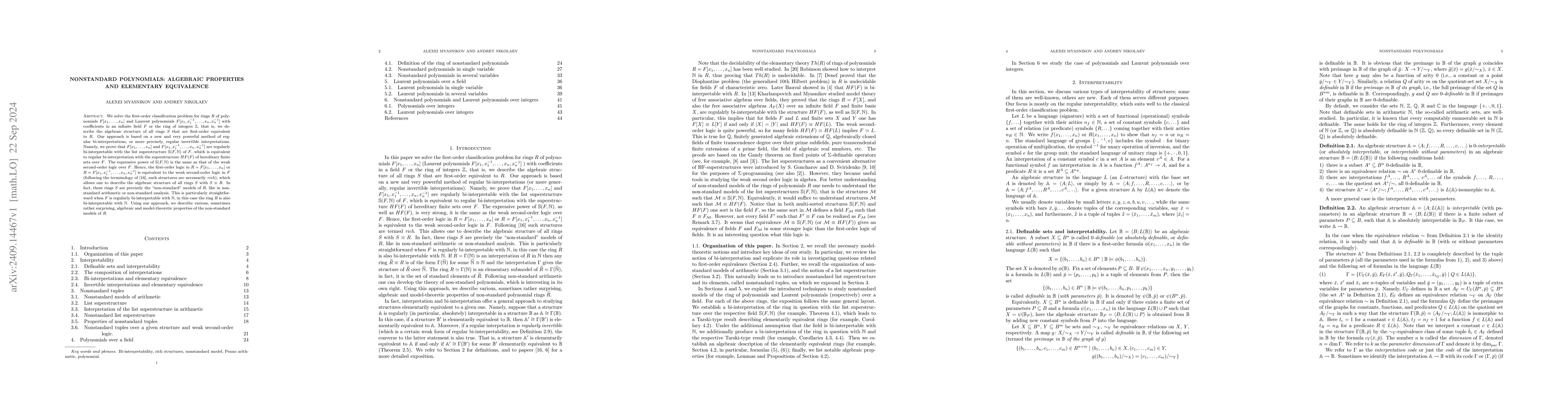 Thumbnail for Nonstandard polynomials: algebraic properties and elementary equivalence