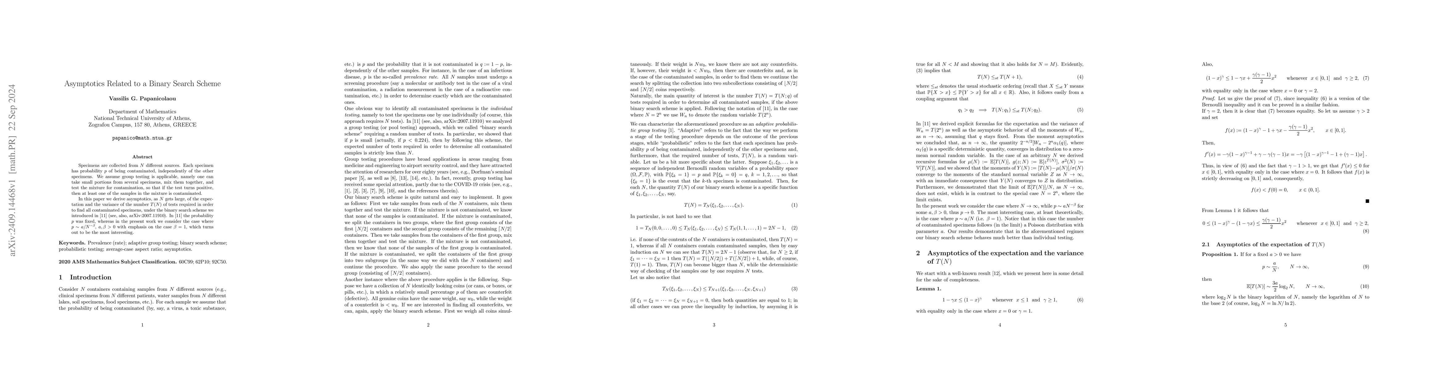 Thumbnail for Asymptotics Related to a Binary Search Scheme