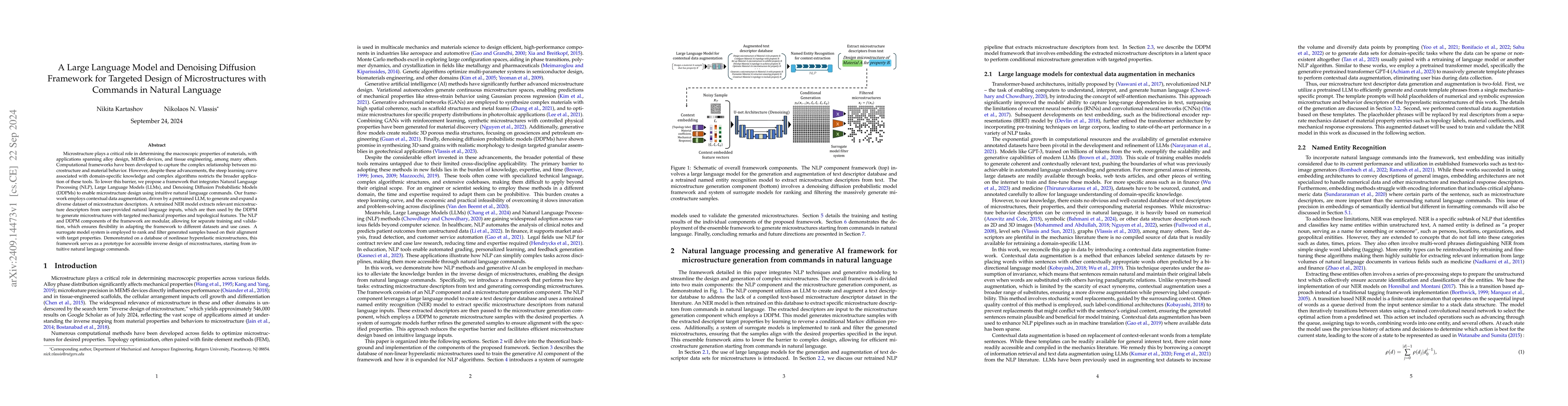 Thumbnail for A Large Language Model and Denoising Diffusion Framework for Targeted
  Design of Microstructures with Commands in Natural Language