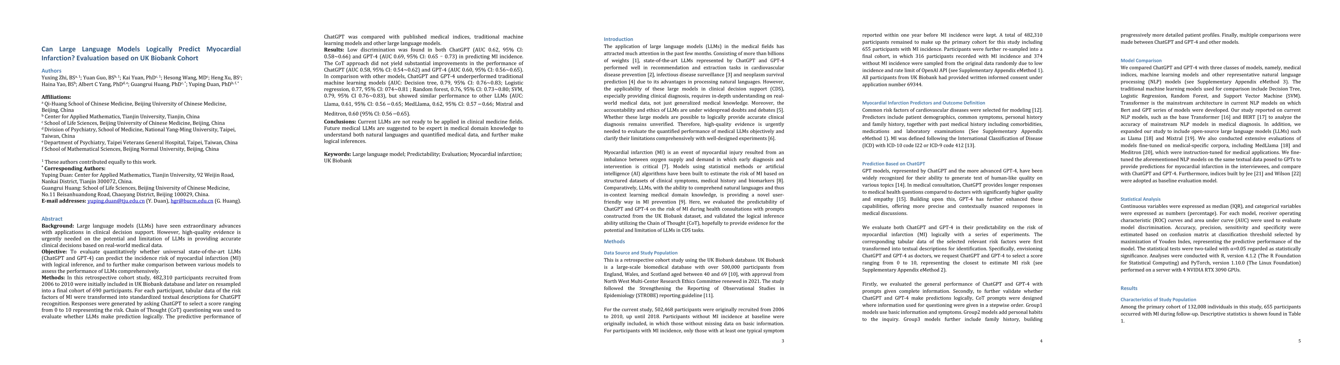 Thumbnail for Can Large Language Models Logically Predict Myocardial Infarction?
  Evaluation based on UK Biobank Cohort