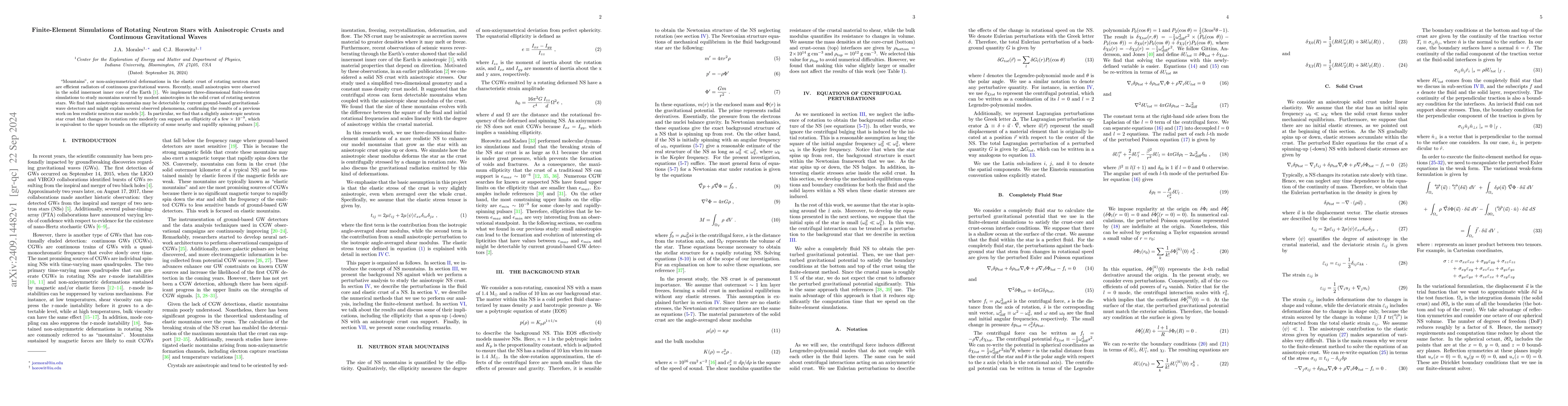 Thumbnail for Finite-Element Simulations of Rotating Neutron Stars with Anisotropic
  Crusts and Continuous Gravitational Waves
