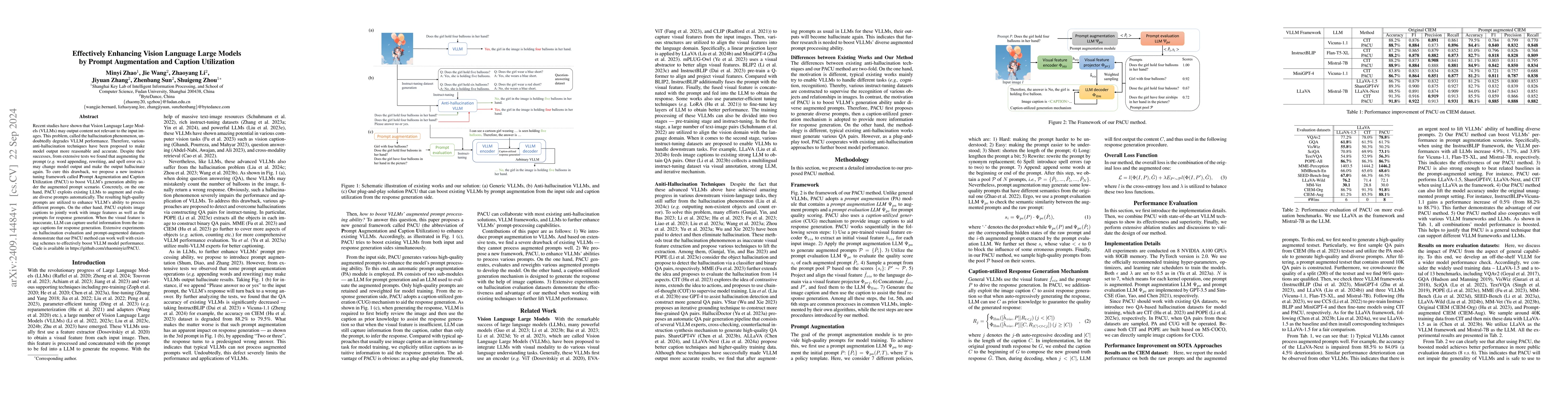 Thumbnail for Effectively Enhancing Vision Language Large Models by Prompt
  Augmentation and Caption Utilization