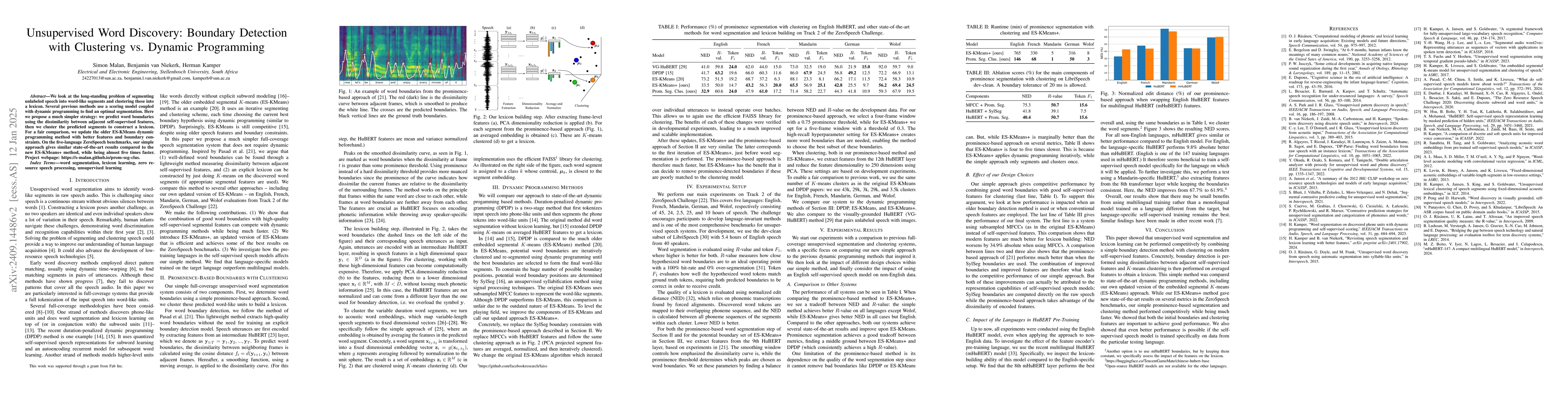Thumbnail for Unsupervised Word Discovery: Boundary Detection with Clustering vs.
  Dynamic Programming