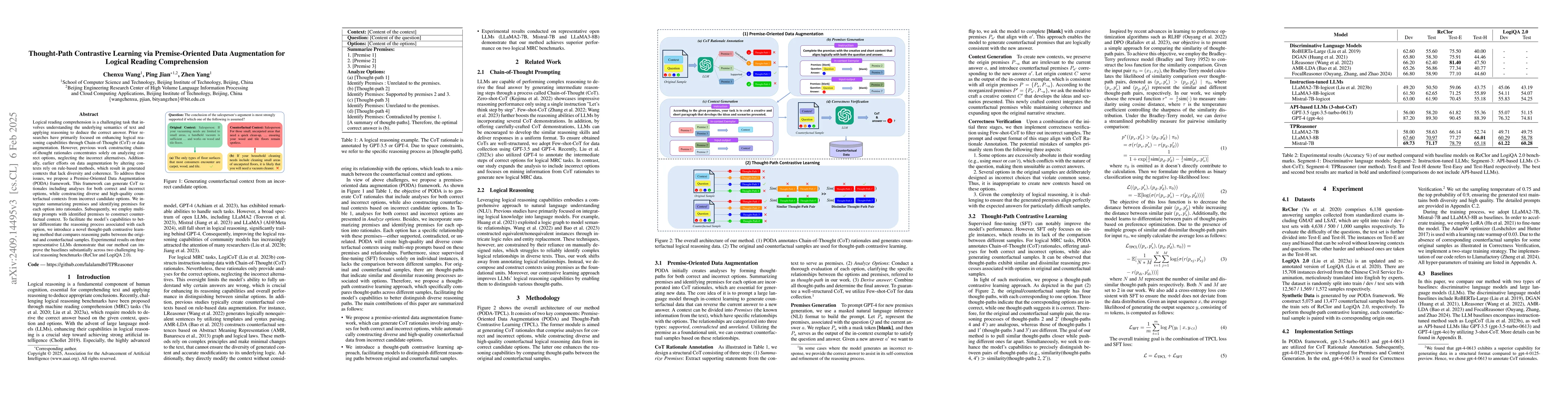 Thumbnail for Thought-Path Contrastive Learning via Premise-Oriented Data Augmentation
  for Logical Reading Comprehension